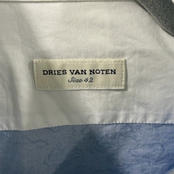 Dries Van Noten Blue and Black Patterned Button-Down Shirt - Picture 4 of 4